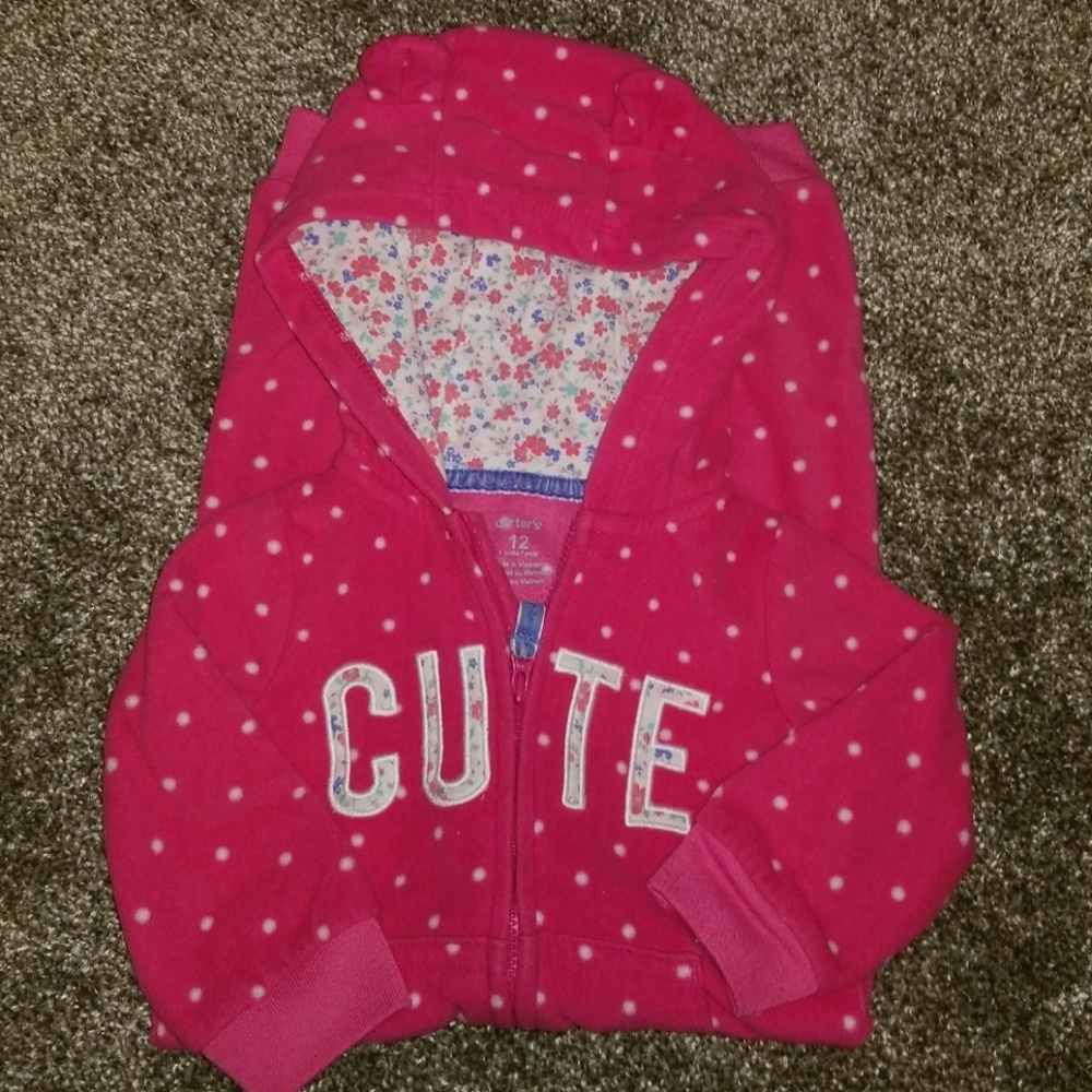 Carters 'Cute' Pink 12mo Jumpsuit